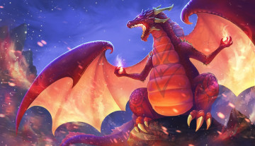Картинка фэнтези драконы дракон искры огонь