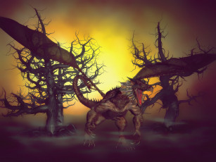 Картинка 3д графика creatures существа драконы ящери