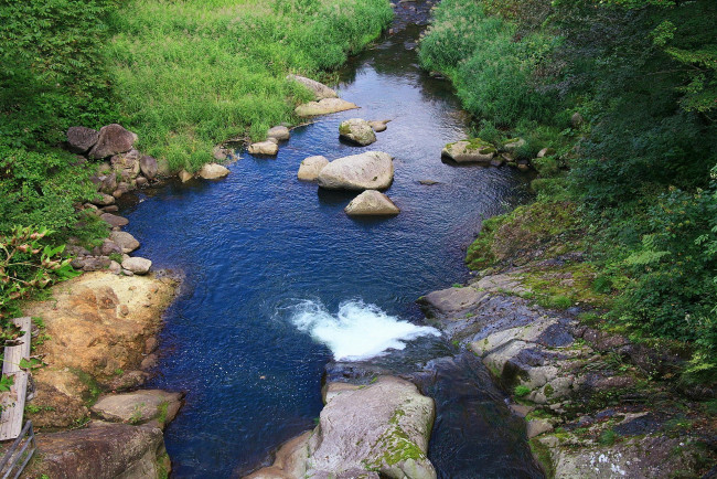 Обои картинки фото природа, реки, озера, камни, река, трава