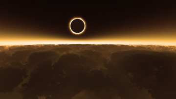 Картинка космос солнце затмение тучи