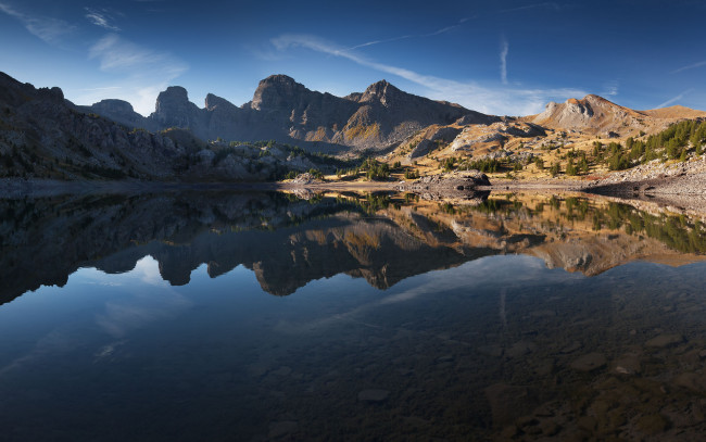 Обои картинки фото lac, d`allos, mercantour, national, park, france, природа, реки, озера, озеро, горы, отражение, dallos, франция