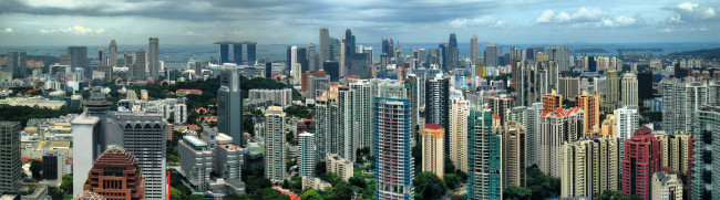Обои картинки фото singapore, города, сингапур, небоскрёбы, здания, панорама