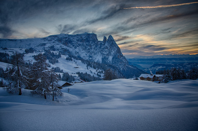 Обои картинки фото seiser, alm, trentino, alto, adige, italy, природа, зима, trentino-alto, италия, снег, горы, пейзаж