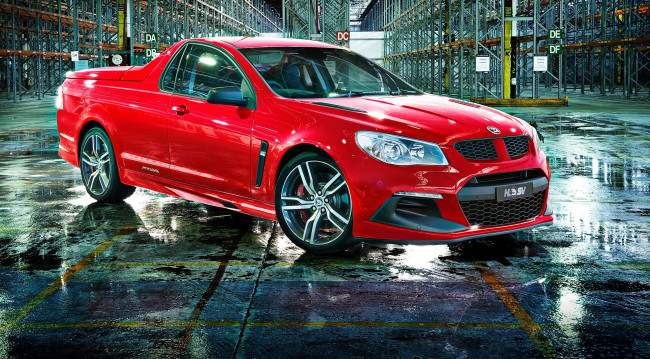 Обои картинки фото автомобили, holden, r8, maloo, hsv, красный, 2015, г, gen-f2