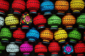 обоя разное, текстуры, colorful, lanterns, light