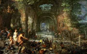 Картинка рисованное живопись аллегория Четырёх стихий картина жанровая Ян брейгель старший огонь