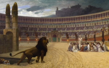 Картинка рисованное живопись лев колизей последняя молитва христианских мучеников мифология картина жан-леон жером