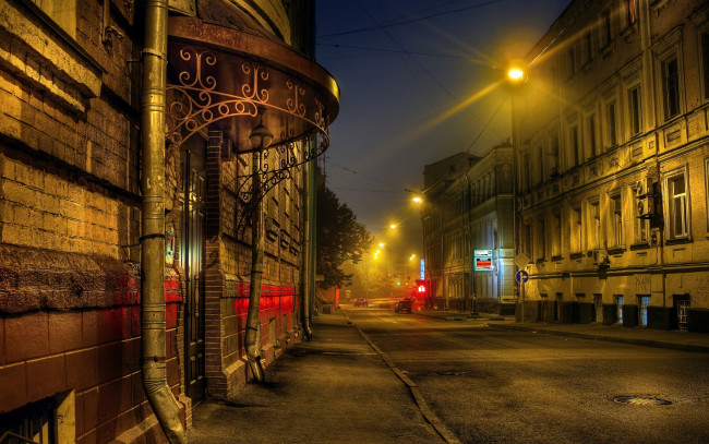 Обои картинки фото города, москва , россия, фонари, улица, дом, ночь, москва