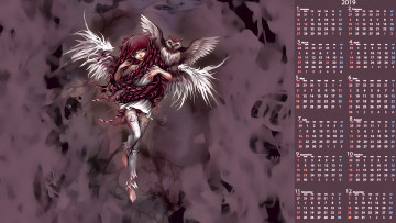 Картинка календари фэнтези девушка крылья сова птица