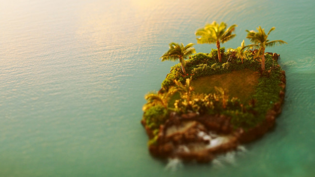Обои картинки фото природа, тропики, остров, пальмы, океан