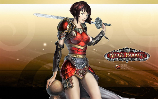 Обои картинки фото видео игры, king`s bounty,  armored princess, девушка, броня, оружие