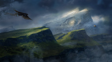 Картинка 3д графика nature landscape природа горы орел