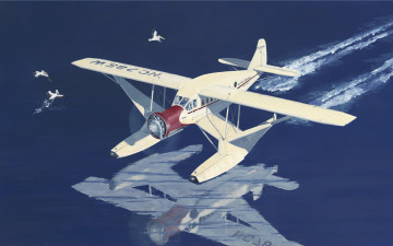 Картинка авиация 3д рисованые graphic отражение