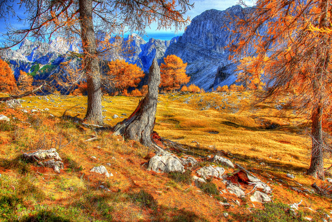 Обои картинки фото словения, краньска, гора, природа, горы, осень, деревья