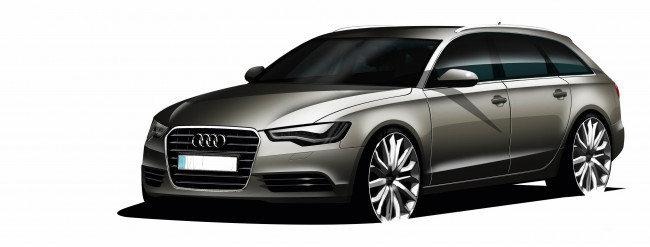 Обои картинки фото автомобили, 3д, audi, a6, c7, avant, скетч