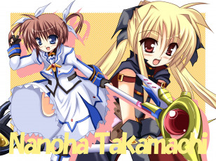 Картинка аниме mahou+shoujo+lyrical+nanoha взгляд девушка фон