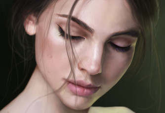 Картинка рисованное люди девушка волосы веснушки лицо арт фон