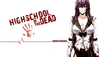 обоя аниме, highschool of the dead, девушка, форма, кровь, пятна