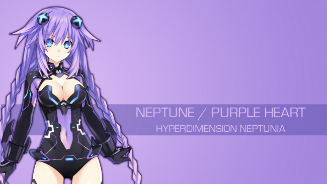 Обои картинки фото аниме, hyperdimension neptunia, взгляд, девушка, фон