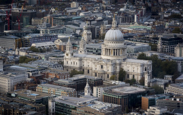 обоя st pauls,  london, города, лондон , великобритания, ночь, собор