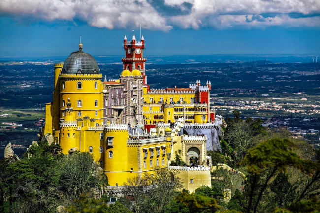 Обои картинки фото castelo da pena sintra portugal, города, - дворцы,  замки,  крепости, castelo, da, pena, sintra, portugal