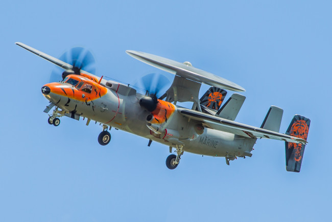 Обои картинки фото e-2c hawkeye, авиация, боевые самолёты, дрло