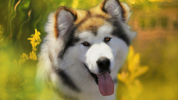 Картинка животные собаки фон язык собака друг