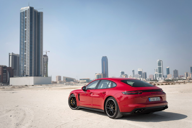 Обои картинки фото автомобили, porsche, sport turismo, gts, porsche panamera, 2019, порше, красный