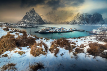 обоя норвегия, города, - пейзажи, пейзаж, зима, лед, снег