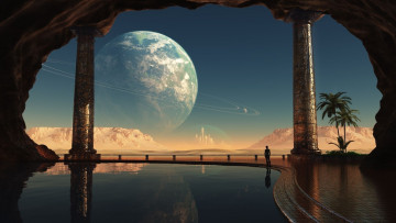 Картинка 3д графика atmosphere mood атмосфера настроения fantasy планета