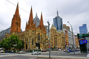 Картинка австралия виктория мельбурн города улицы площади набережные дома