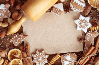 Картинка праздничные угощения скалка тесто печенье корица