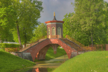 Картинка природа парк канал мостик
