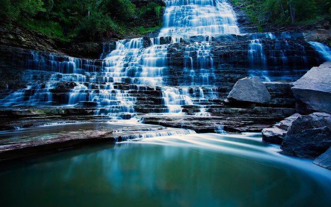 Обои картинки фото albion, falls, hamilton, ontario, природа, водопады, каскад