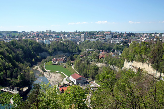 Обои картинки фото fribourg, switzerland, города, панорамы, дома, панорама