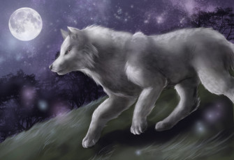 Картинка рисованные животные +волки