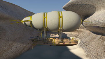 обоя airship, 3д графика, modeling моделирование