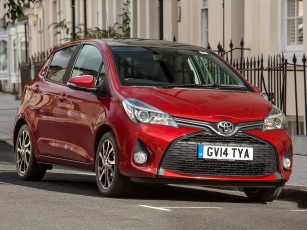 Картинка автомобили toyota uk-spec 5-door yaris красный 2014г