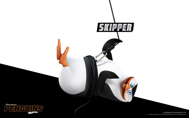 Обои картинки фото skipper, мультфильмы, the penguins of madagascar, пингвины, мадагаскар