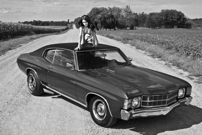Обои картинки фото автомобили, -авто с девушками, chevelle