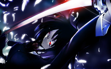Картинка аниме durarara катана школьница anri sonohara убийца монстр красные глаза лезвие