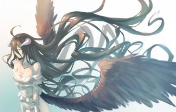 Картинка аниме overlord albedo art крылья девушка демонесса