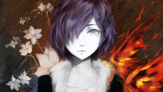 Обои картинки фото аниме, tokyo ghoul, kirishima, touka, токийский, гуль, tokyo, ghoul, арт, art