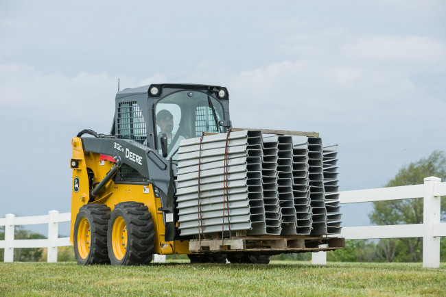 Обои картинки фото техника, фронтальные погрузчики, john, deere