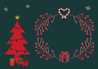 Картинка праздничные векторная+графика+ новый+год подарки елка
