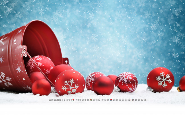 Обои картинки фото календари, праздники,  салюты, ведро, игрушка, шар, снежинка