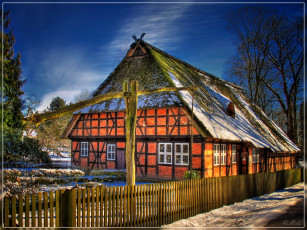 Картинка германия нижняя саксония вальсроде города здания дома зима дом
