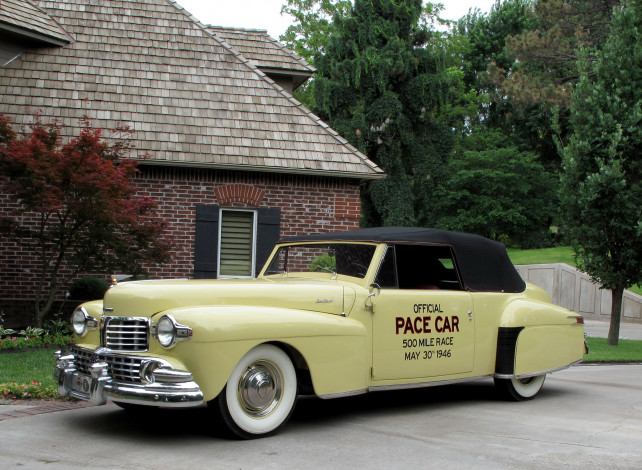 Обои картинки фото lincoln, continental, indy, pace, car, 1946, автомобили, ретро