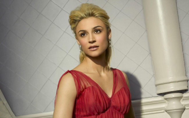 Обои картинки фото Samaire Armstrong, девушки, красное, платье