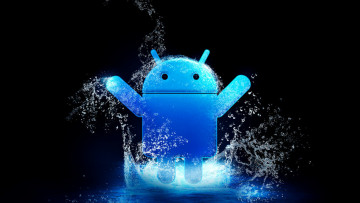 Картинка компьютеры android логотип фон брызги